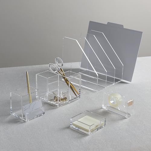 Gartner Studios Acrylic Tape Dispenser with Gold Accents, Clear