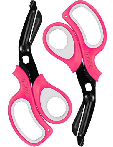 MEUUT Medical Scissors 2-Pack Trauma Shears for Nurses All Purpose Scissors - color: Pink+pink