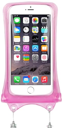 AquaVault Floating Waterproof Phone Pouch Case Universal for iPhone Android - color: Pink