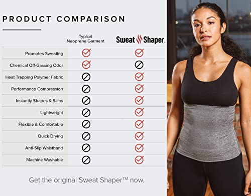 Sweat Shaper Waist Trimmer for Women, Waist Trainer Sauna Belt, Neoprene-free Waist Cincher, Thermo Sauna Slimming Belt - color: Grey, size: 3X-Large