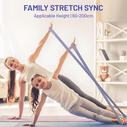 Slim Panda Stretch Strap with 9 Loops, Elastic Yoga Straps for Stretching - color: Purple