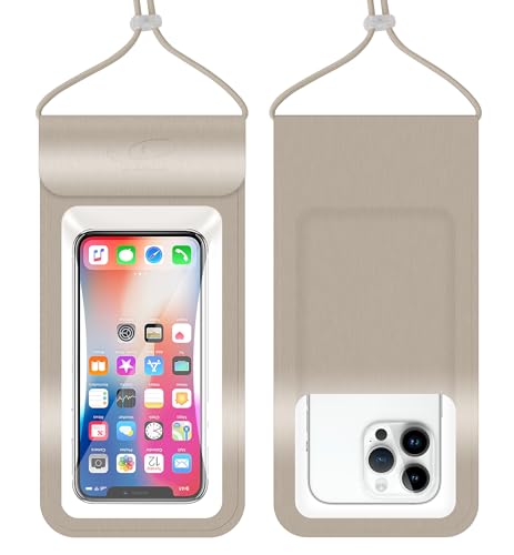 HiRui Waterproof Phone Pouch, Gold, Large - color: Gold, size: Large