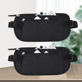 RFID Blocking Money Belt for Men and Women, Slim Waist, Black, 2 Pieces - color: Black-2