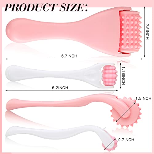 Tondiamo 2 Pcs Muscle Roller Portable Massager Roller, Pink, Silicone - color: Pink, style: Silicone