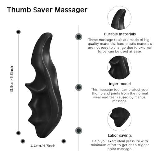 Nuanchu 2 Pcs Black Thumb Massage Tool, Deep Tissue Massager - color: Black