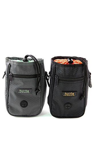 Mighty Paw Dog Treat Bag - Drawstring Closure Pouch - Includes Carabiner Hook and Pick-up Bags - Dog Paw Treat Bag - Pet Training Pouch - (Grey/Green) - color: Standard - Grey