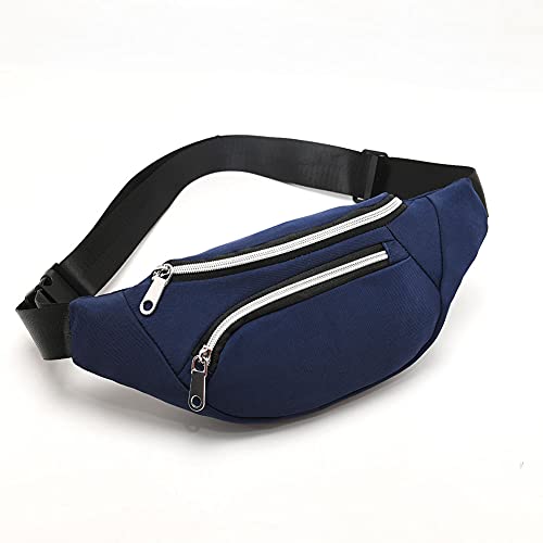 Waist Pack Bag for Men&Women - Fanny Pack for Workout Traveling Running. - color: (Without headphone hole)Dark Blue