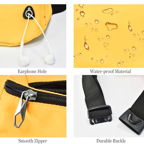 Fanny Pack for Women Men,Crossbody Water Resistant Sports Waist Bag Pack - color: 1pack-yellow