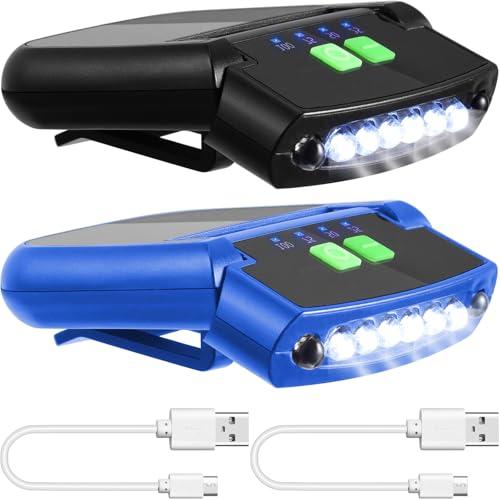 Mudder LED Hat Clip Light, Cap Lights - color: Black, Blue