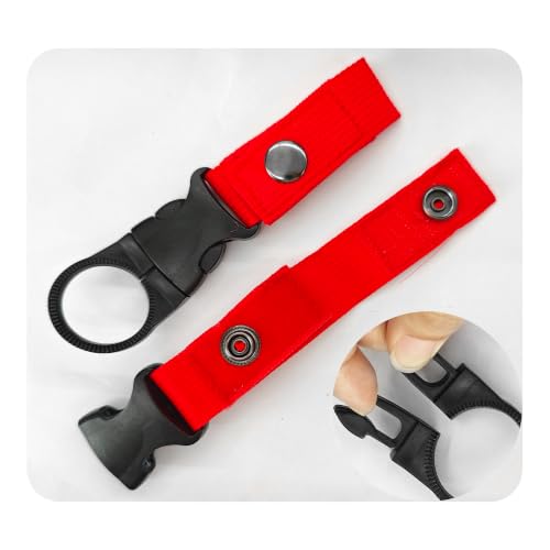 pson 4Pcs 1.37 Inch Portable Water Bottle Clip Holder, Hanging Bottle Buckle Keychain Ring for Outdoor Camping Hiking Travel(Red) - color: Red