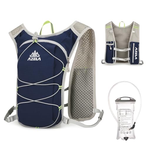 TRIWONDER Hydration Vest Running Backpack for Men & Women, Water Pack for Hiking, Camping, Climbing & Cycling, Lightweight Daypack - color: 01 Dark Blue - with 1.5L Water Bladder