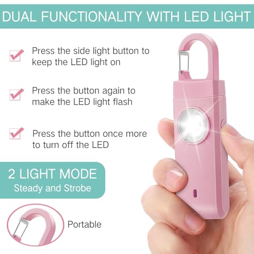Tellegloww 6 Pcs 130 dB Personal Safety Alarm for Women, Macarons, Snap - color: Macarons, style: Snap