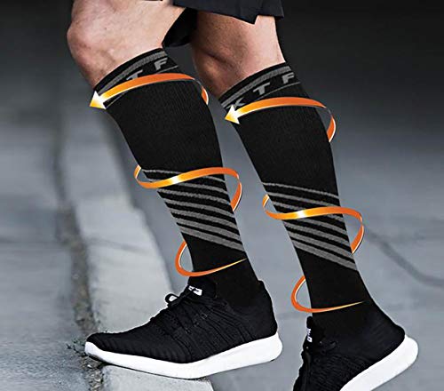 Extreme Fit Sport Compression Socks for Men and Women Knee High - Made for Running, Athletics, Pregnancy and Travel - 6 Pair - size: Small-Medium