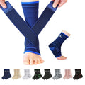 ABIRAM Ankle Brace Compression Sleeve with Adjustable Support Strap - color: Blue, size: Medium