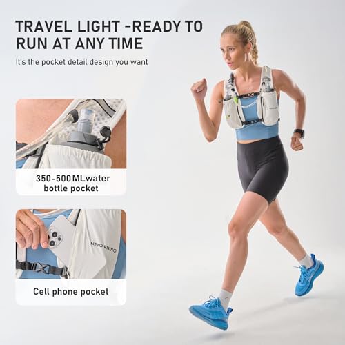 N NEVO RHINO Running Vest with 1.5L Water Bladder, Hydration Vest Pack - color: White