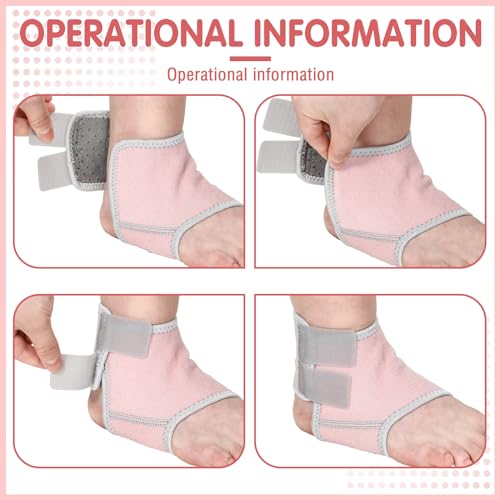 Tarpop 2 Pairs Kids Ankle Brace, Compression Sleeves, M+S, Pale Pink - color: Pale Pink, size: Small,Medium