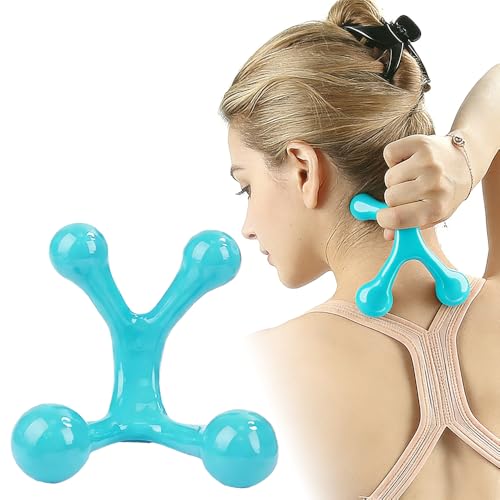 2-Pack Handheld Full Body Massager, 4-Leg Pressure Point Tool for Back, Neck, and Shoulder, 2Light Blue