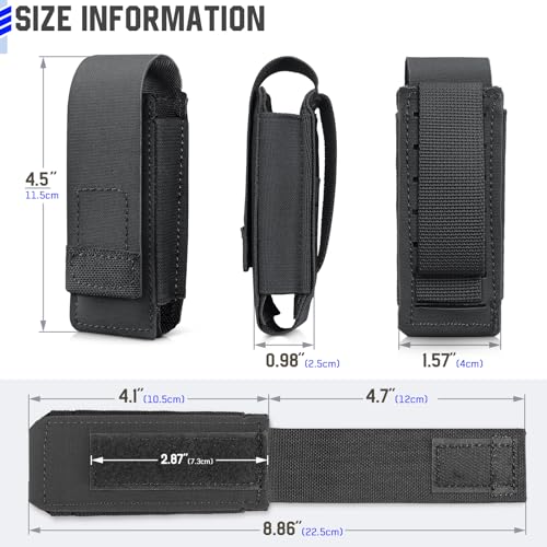 WYNEX Tactical Chest Rig Pack for Men, Running Chest Bag with Front Loop Airsoft Recon Chest Rigs for Hunting Outdoor EDC, WYNEX OC Pepper Spray Holster Pouch, Small MOLLE Flashlight Holder Tactical
