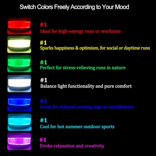 RGB 7 Colors Switchable LED Armband, USB-C Rechargeable, 360° Reflective Running Light for Runners, High Visibility Reflective Running Gear for Joggers Bikers Walkers - color: Weaving