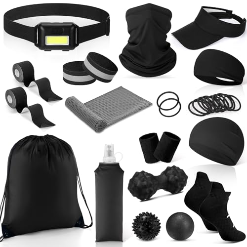 Halloscume 21 Pcs Runner Gift Set Marathon Gifts for Runners - color: Black