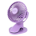 Portable Clip Fan Battery Operated,3 Speeds USB Rechargeable Mini Table Fan with Strong Airflow,360°Rotation Ultra Quiet Personal Desk Fan for Home Office Bedroom Dorm Stroller Camping(Purple) - color: Purple