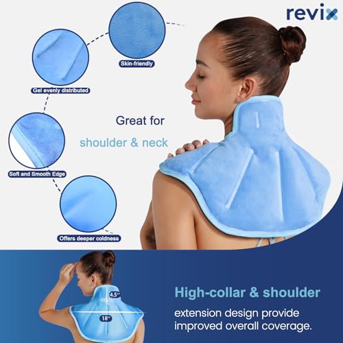 REVIX Ice Pack for Shoulders and Neck, Shoulder Ice Pack for Back Relief - style: Neck & Shoulder Blue