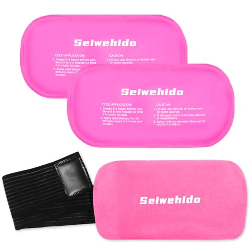 Ice Packs for Injuries Reusable Gel 2 Hot Cold Compress Therapy Pack - color: Hot Pink, size: Medium 10 X 5.5 Inch