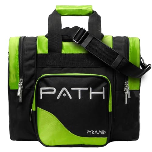 Pyramid Path Pro Deluxe Single Bowling Ball Tote - Holds One Ball, One Pair Shoes Up to Mens 15 - color: Lime Green