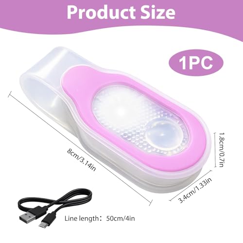 Nurse Night Light Hands Free LED Flashlight Clip on Flashlight for Walking - color: Pink