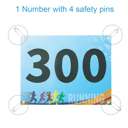 PATIKIL Tearproof Running Bib Numbers, Race Competitor Numbers - size: 7x6 Inch, style: 201-300