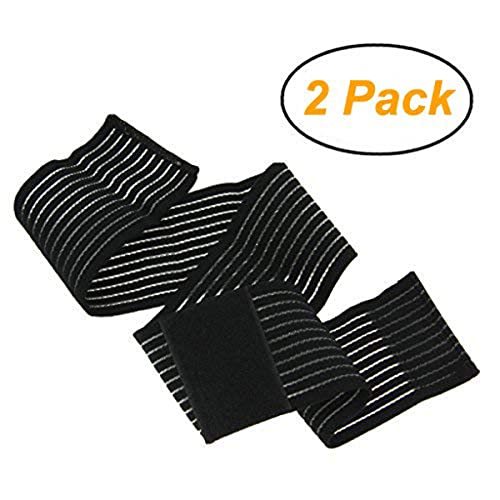 BXT A Pair (2 Pieces) Elastic Breathable Wrap Ankle Support Brace Compression Knee Elbow Wrist Ankle Hand Support Wrap Sports Bandage Strap with Hook & Loop Fastener Straps