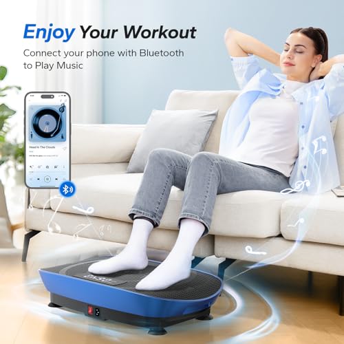 MERACH CV30 Pro Curved Vibration Plate Exercise Machine, Powerful & Quiet - color: Blue