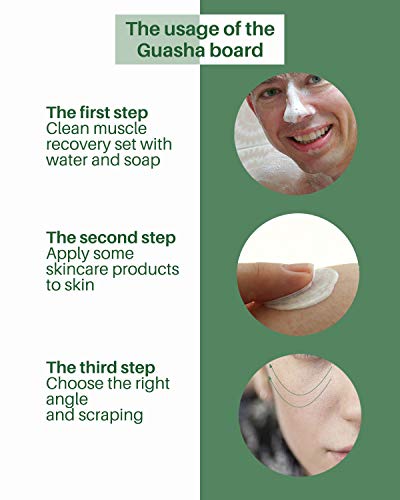 MoHern 4 Pcs Gua Sha Massage Tools for Face and Body, Light Green