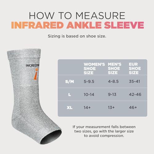Incrediwear Ankle Sleeve – Infrared Ankle Brace for Men and Women - color: Black, size: Small/Medium (Pack of 1)