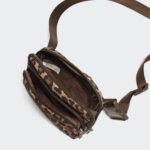 Pander Nylon Crossbody Belt Bag with Excess Strap Keepers, 6-Pocket Adjustable Sling Fanny Pack for Travel and Everyday Carry, Leopard Multi - color: Leopard Multi