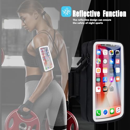 Phone Holder for Running Armband Cell Phone Holder iPhone 17 16 16e 15 14 13 12 11 Pro Max Xs Xr X Plus Mini Samsung Galaxy Ultra S26, Sports Arm Bands Sleeve Fit Workout Exercise Gym Hiking - color: 13-Black with Clear Window