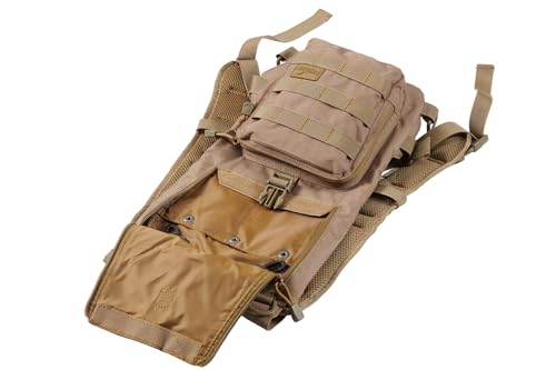 Lancer Tactical Lightweight Nylon Hydration Backpack - Ideal for EDM Music Festivals, Hiking, Running, Cycling, Airsoft, Hunting, and Climbing - color: Coyote Brown
