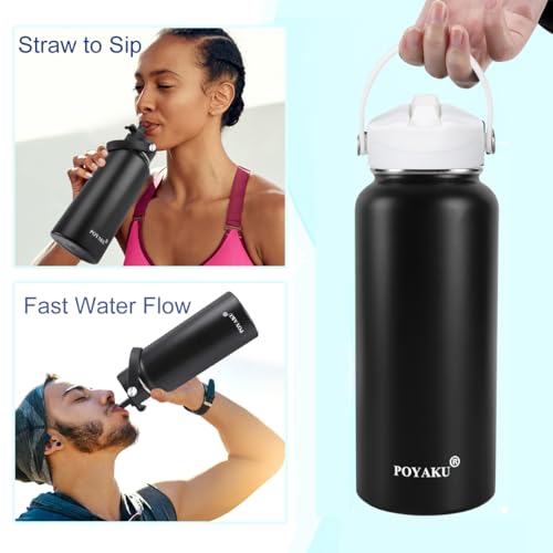Straw Lid Sport Water Bottle Wide Mouth, Flex Straw Lid Compatible with Hydroflask 12 16 18 20 32 40 64 oz, Replacement Lids and Water Bottle Lid Accessories (White) - color: White