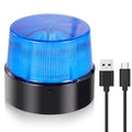 LE228 (Mini) — Blue LED USB Rechargeable Strobe Beacon | Selectable Rotation & Flash Modes | Strong Magnetic Base for Car • Truck • Emergency • Construction | Energy Class A++ - color: Blue