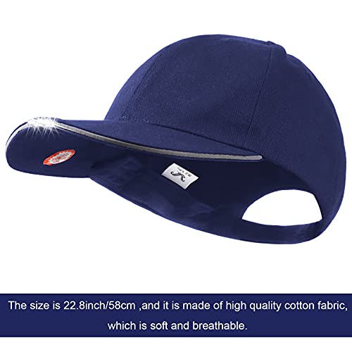 Syhood 2 Pieces LED Baseball Cap Flashlight Hat Hand Free - color: Black, Navy