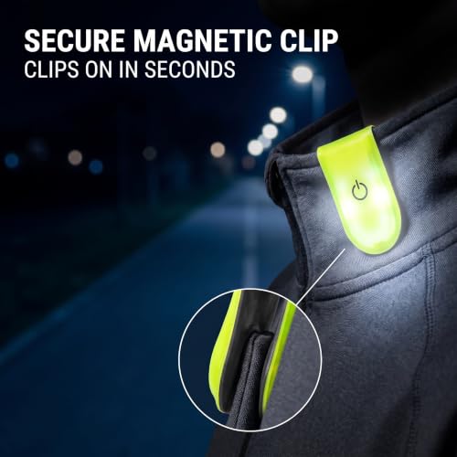 2pcs Night Running Reflector Light,Led Safety Magnetic Clip Light,Outdoor Clip Running Lights,for Night Walking,Cycling,Camping,Hiking,Running,Jogging Safety Accessories