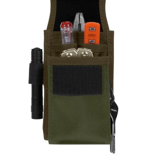KENOBE Belt EDC Pouch, 5-Pocket Cell Phone/Tool Holder, Army Green - color: Army Green