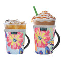 Reusable Insulated Neoprene Iced Coffee Sleeve, Hot & Cold Drink Cooler Cover for 16-32oz Cups, Compatible with Starbucks/Dunkin/McDonalds, Durable Beverage Holder for Cold Soda, Multi-Pattern Options - color: Pattern1