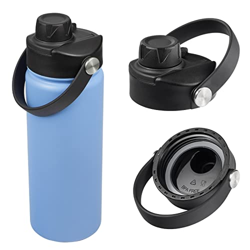 Lid for Hydro Flask 32 40 oz Wide Mouth, Replacement Lids Compatible with Hydro Flask Wide Mouth Water Bottle, Top Spout Lid with Handle, Wide Mouth Lid Chug Cap Accessories - color: Black - 2 Pack
