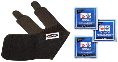 Caldera Knee Ice Pack Wrap Made in USA Small - Reusable Hot & Cold Therapy Gel After Surgery Injury Adjustable Compression Strap Breathable Sleeve Ice Pack for Knee Pain Relief Leg Arm Groin - size: Small