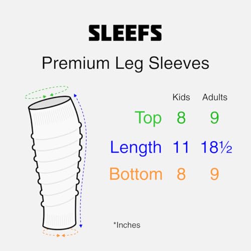 SLEEFS Football Leg Sleeves for Turf Burn and Skin Irritation Protection - color: Navy, size: Kids