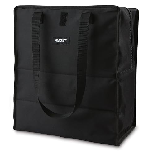 PackIt Freezable Grocery Tote 13 L Capacity, Black - color: Black