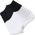 Amutost Womens No Show Socks Anti-Slip Cushioned Breathable 5-10Pairs - color: Black White, size: 5-8