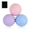 WOVTE Massage Lacrosse Ball Set for Sore Muscles, Shoulders, Neck, Back, Foot, Body, Deep Tissue, Trigger Point, Muscle Knots, Yoga and Myofascial Release - color: Light-blue Pink Purple