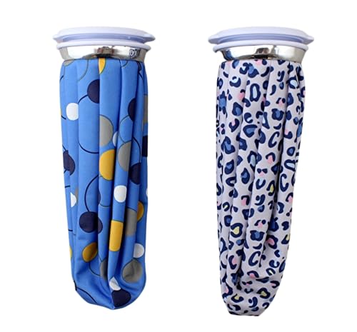 2 Pack Cold & Hot Therapy Pain Relief Ice Water Bag - 9" BPA Free, Leakproof, Stylish Design, 44oz Capacity, Hot & Cold Compress for Headache, Pain Relief by Dependable Industries